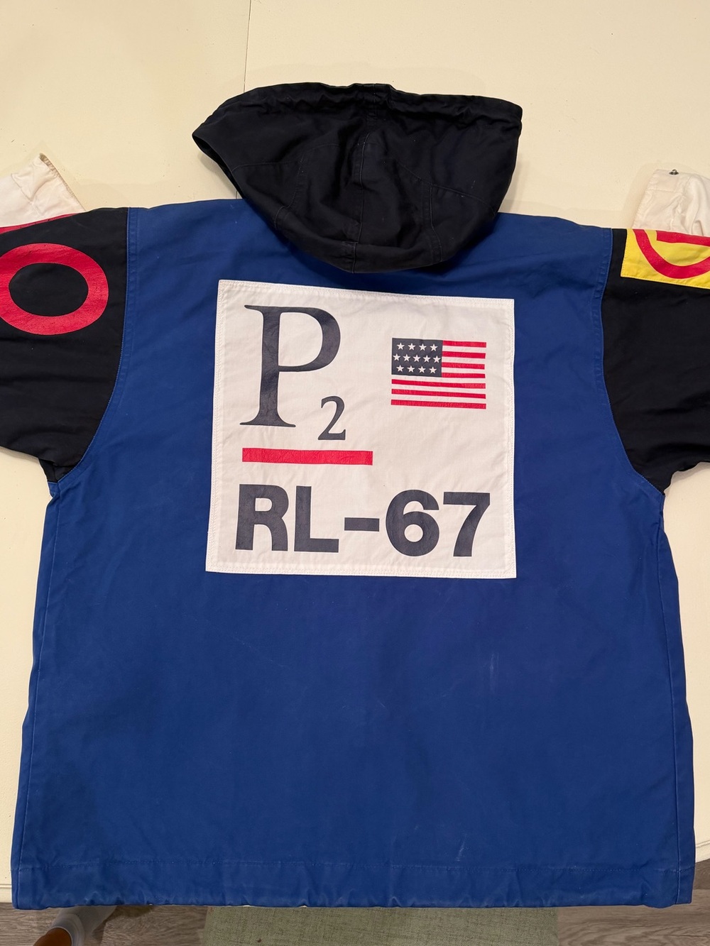 Ralph Lauren P2 Blue Hooded men’s sailing Jacket with Patch